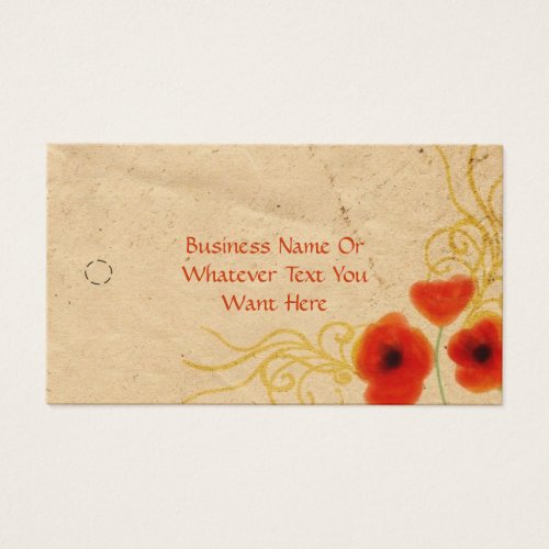 Poppies Hang Tag Business Card