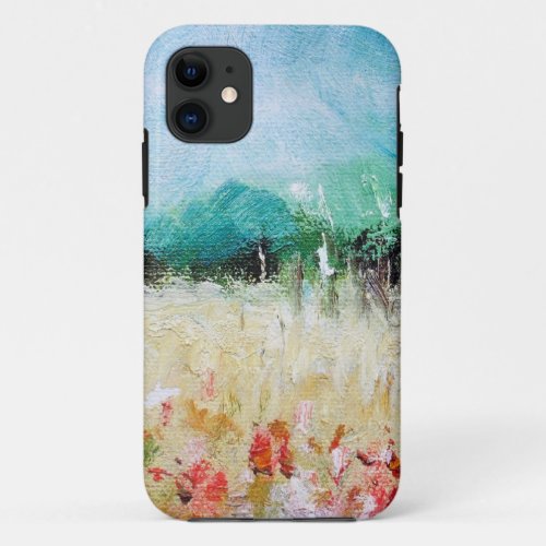 Poppies in a Cornfield iPhone 5 ID Card iPhone 11 Case