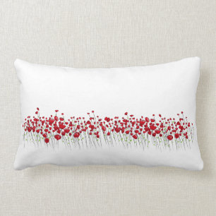 Poppies in a Field Lumbar Pillow