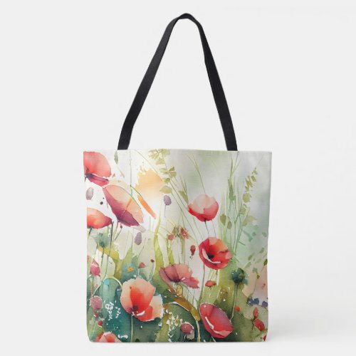 Poppies in a Field Tote Bag