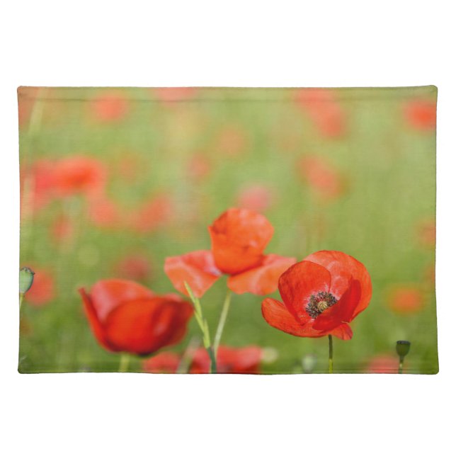 Poppies in a poppy field placemat (Front)