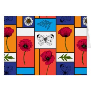 Poppies in colorful boxes cards