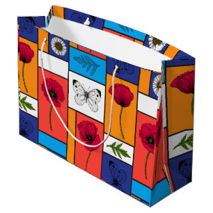 Poppies in colorful boxes large gift bag