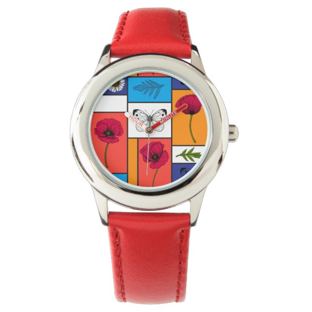 Poppies in colorful boxes watch (Front)