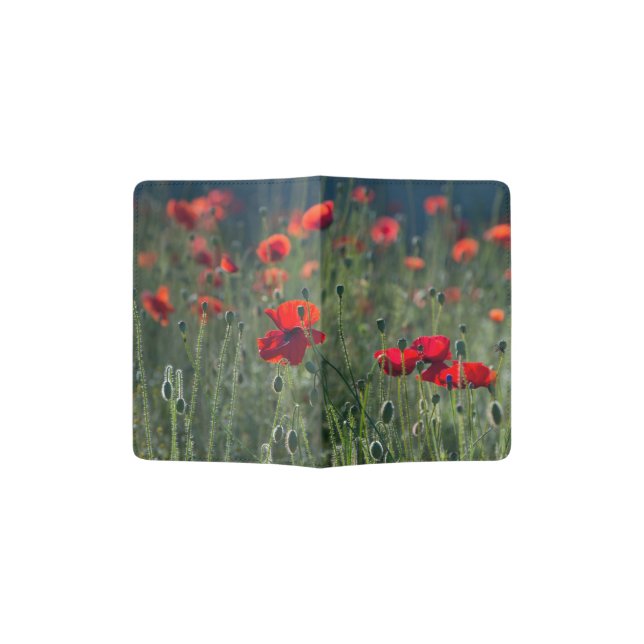 Poppies in Field - Passport Holder (Opened)