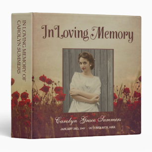 Poppies In Loving Memory Remembrance Photo Binder