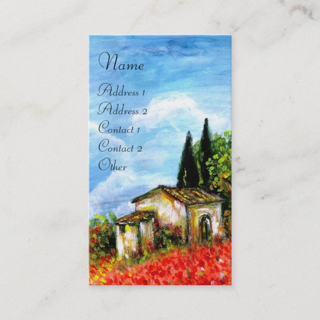 POPPIES IN TUSCANY BUSINESS CARD (Front)