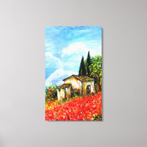 POPPIES IN TUSCANY CANVAS PRINT