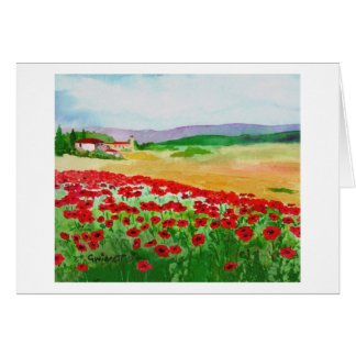 Poppies In Tuscany Cards