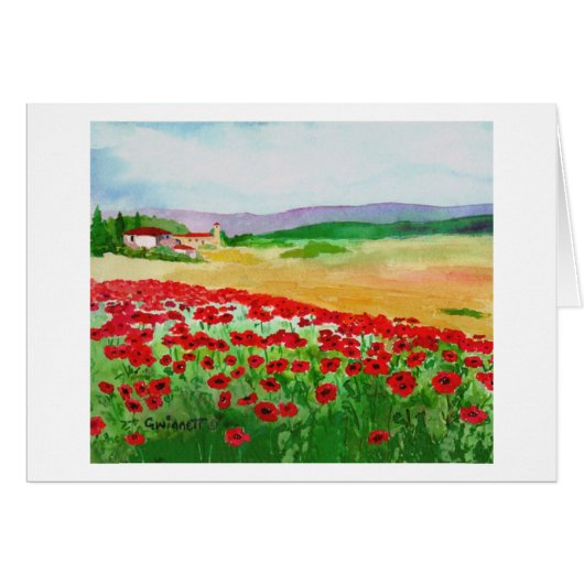 Poppies In Tuscany Cards (Front Horizontal)