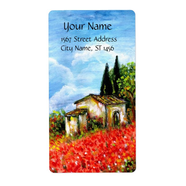 POPPIES IN TUSCANY LABEL (Front)