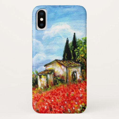 POPPIES IN TUSCANY  Landscape with Flower Fields iPhone XS Case