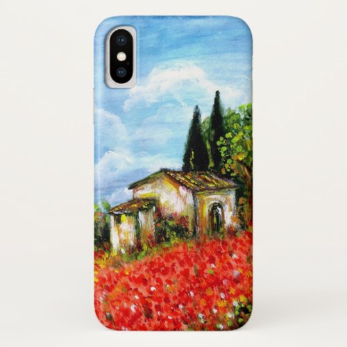 POPPIES IN TUSCANY  Landscape with Flower Fields iPhone XS Case