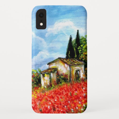 POPPIES IN TUSCANY  Landscape with Flower Fields iPhone XR Case