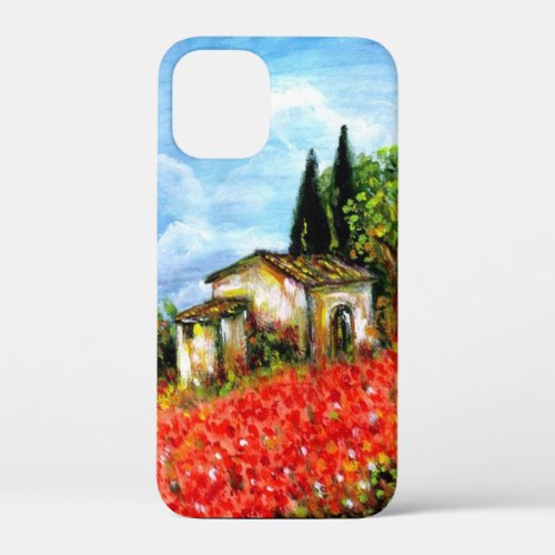 POPPIES IN TUSCANY  Landscape with Flower Fields iPhone 12 Mini Case