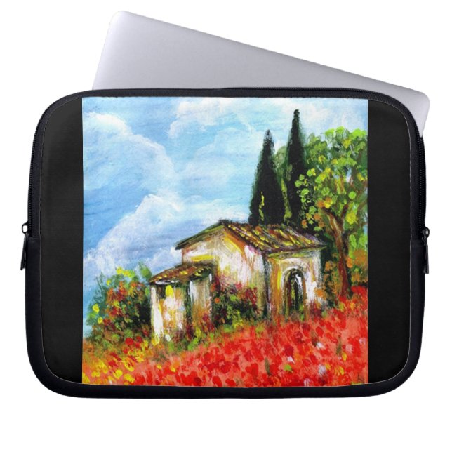POPPIES IN TUSCANY LAPTOP SLEEVE (Front)
