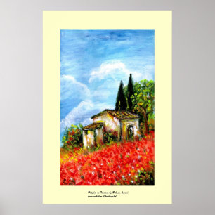 POPPIES IN TUSCANY POSTER
