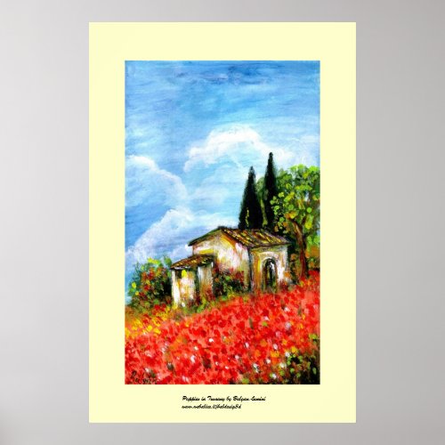 POPPIES IN TUSCANY POSTER