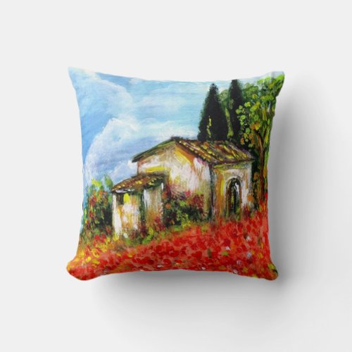 POPPIES IN TUSCANY THROW PILLOW