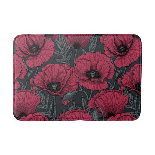 Poppies in Viva Magenta  Bath Mat