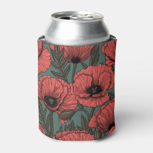 Poppies in Viva Magenta Can Cooler