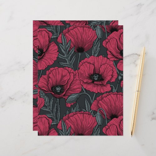 Poppies in Viva Magenta Color of the Year 2023