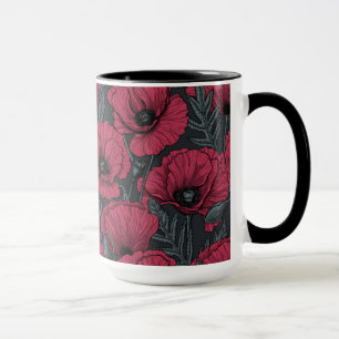 Poppies in Viva Magenta Mug