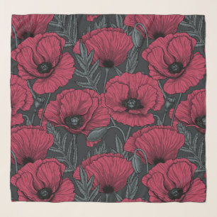 Poppies in Viva Magenta Scarf