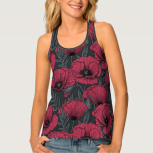 Poppies in Viva Magenta  Tank Top