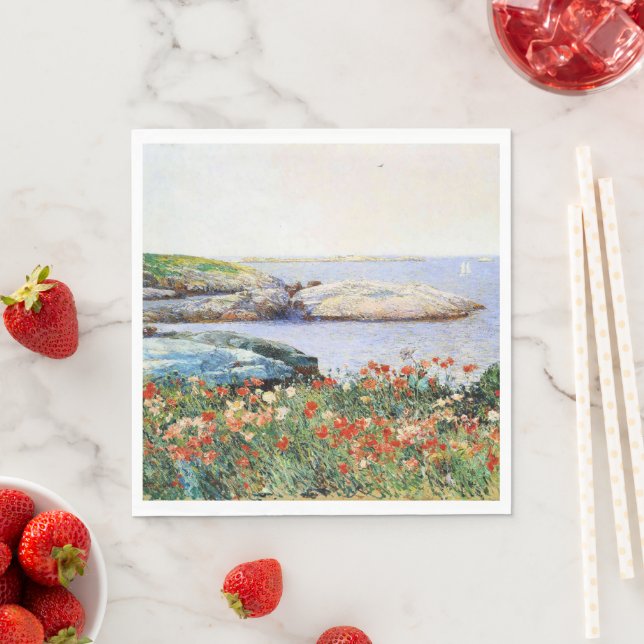 Poppies, Isles of Shoals, Napkins (Insitu)