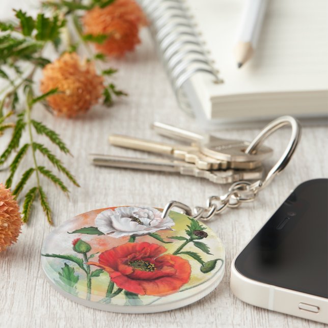 Poppies Keychain (Front Right)