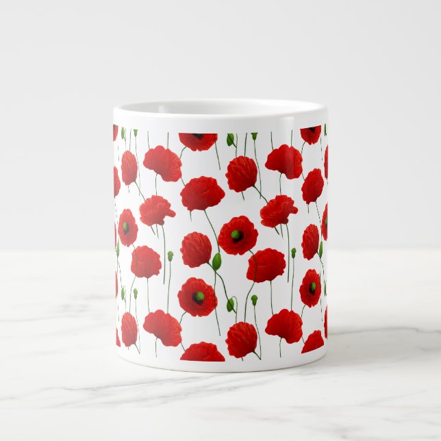 Poppies Large Coffee Mug (Front)