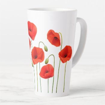 Poppies Latte Mug by marainey1 at Zazzle