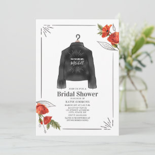 Poppies Leather Jacket Future Mrs. Bridal Shower Invitation
