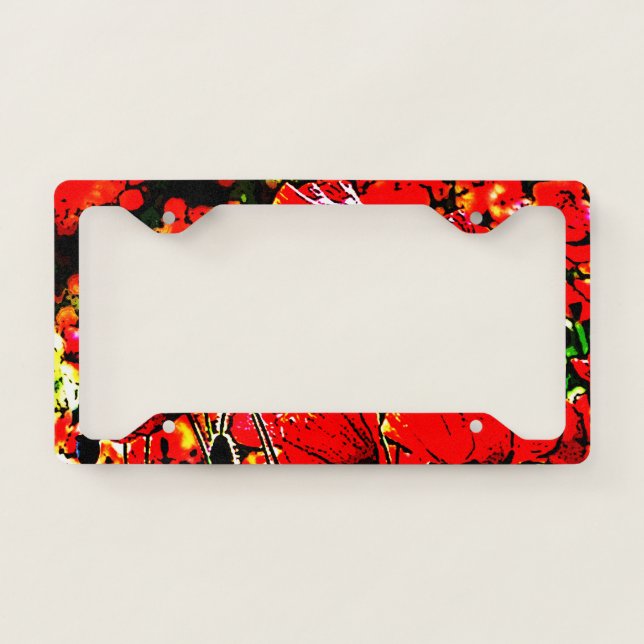 Poppies License Plate Frame (Front)