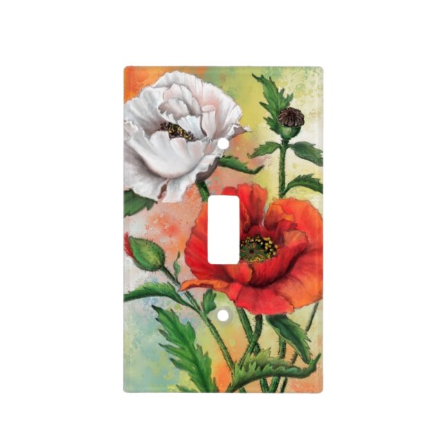 Poppies Light Switch Cover (Front)