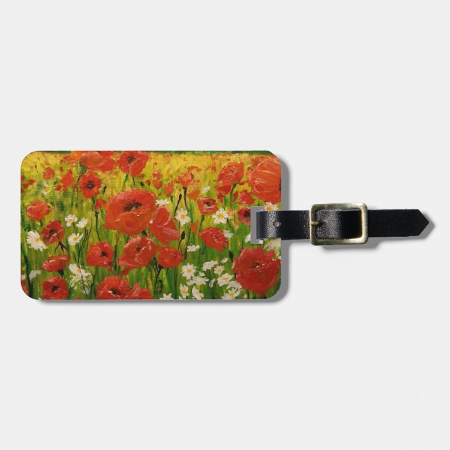 Poppies Luggage Tag (Front Horizontal)