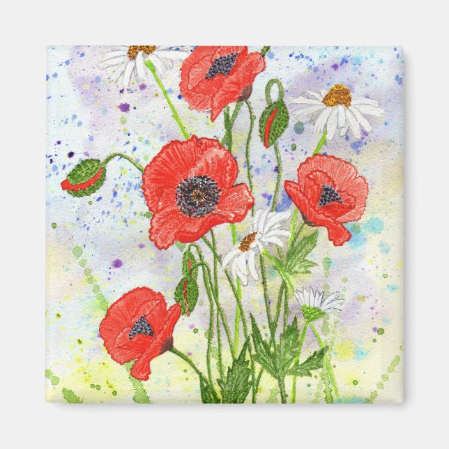'Poppies' Magnet (Front)