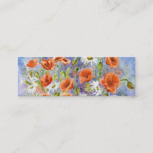 Poppies n Daisies Small Bookmark Mini Business Card