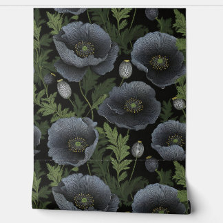 Poppies Noir Wallpaper