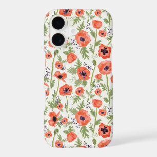 Poppies Orange Floral Pattern iPhone 17 Case