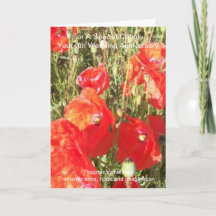 Poppies Personalised 9th Wedding Anniversary Card