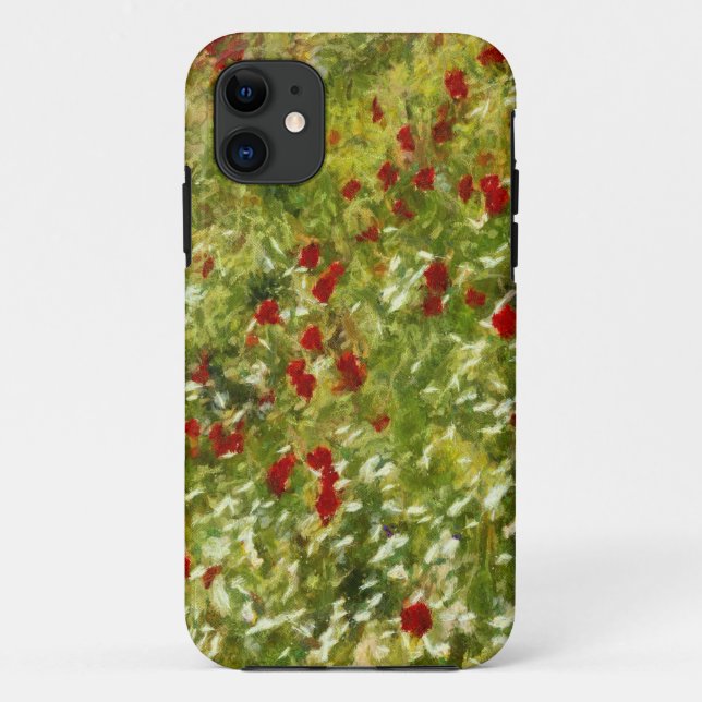 Poppies Pointillism Style Abstract Art Case-Mate iPhone Case (Back)