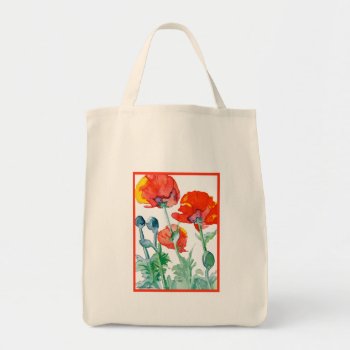 Poppies  Poppy Tote Bag by Whimzicals at Zazzle
