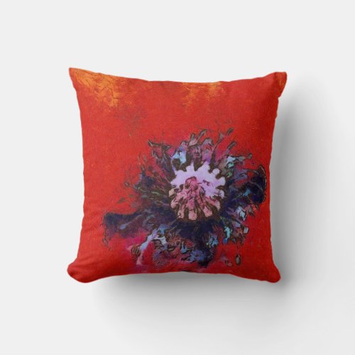 Poppies Red Abstract Floral Poppy Flower Throw Pillow