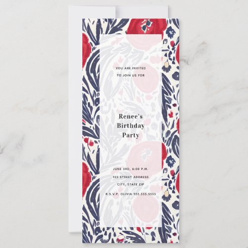 Poppies Red White  Blue Generic Party Invitation