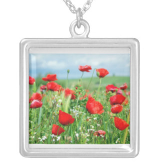 Poppies Silver Plated Necklace