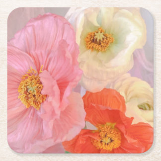 Poppies Square Paper Coaster