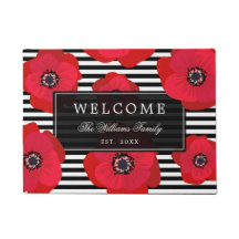 Poppies & Stripes - Family Name - Welcome