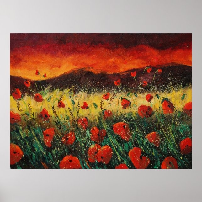 poppies sunset 68 poster (Front)